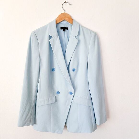 J. Crew Women’s Light Blue Double Breasted Four Button Notched Collar Blazer